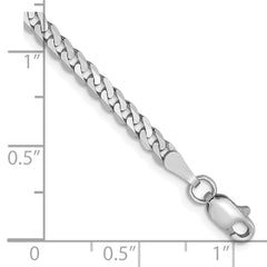 14K White Gold 2.9mm Flat Beveled Curb Chain