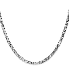 14K White Gold 3.9mm Flat Beveled Curb Chain