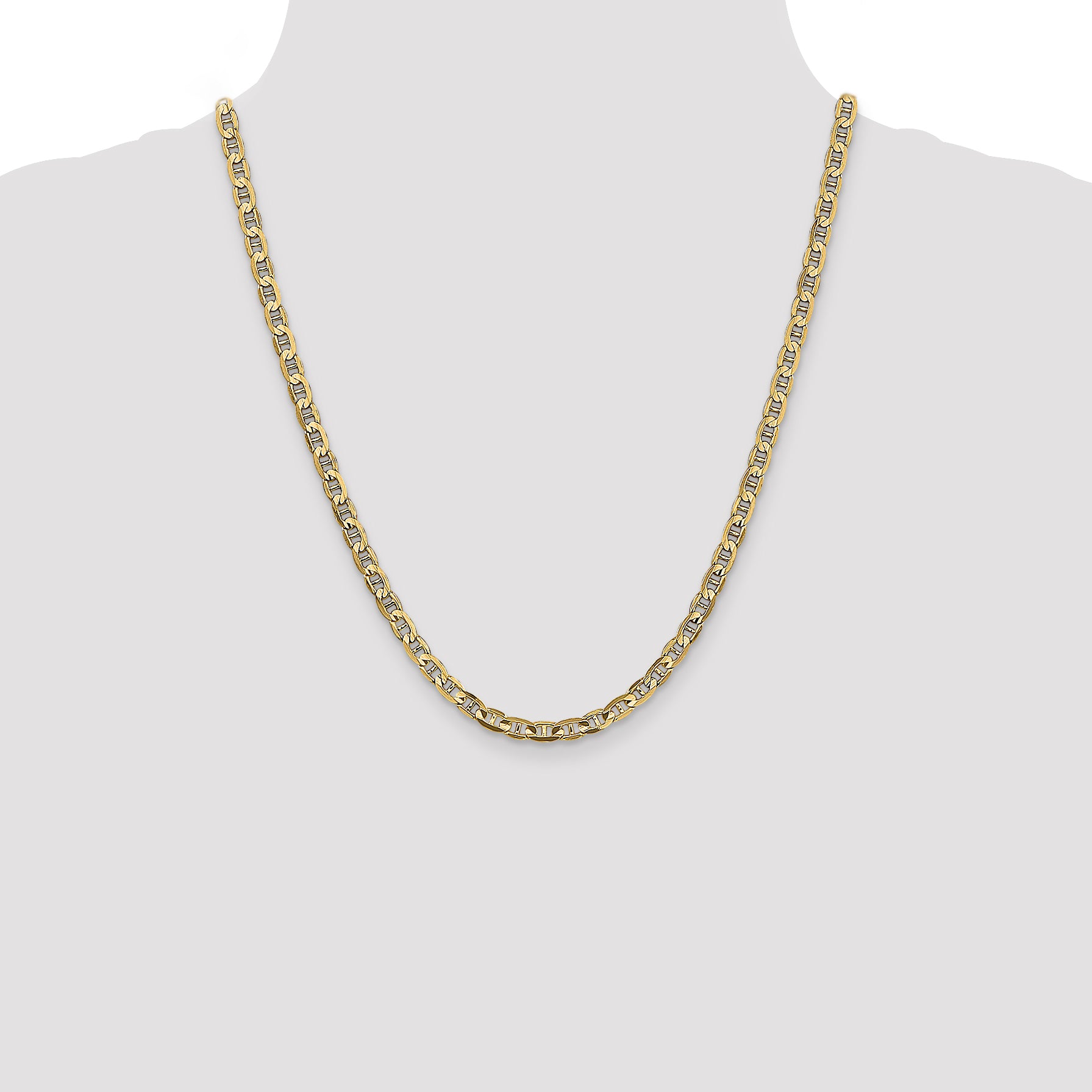 14K 4.5mm Concave Anchor Chain