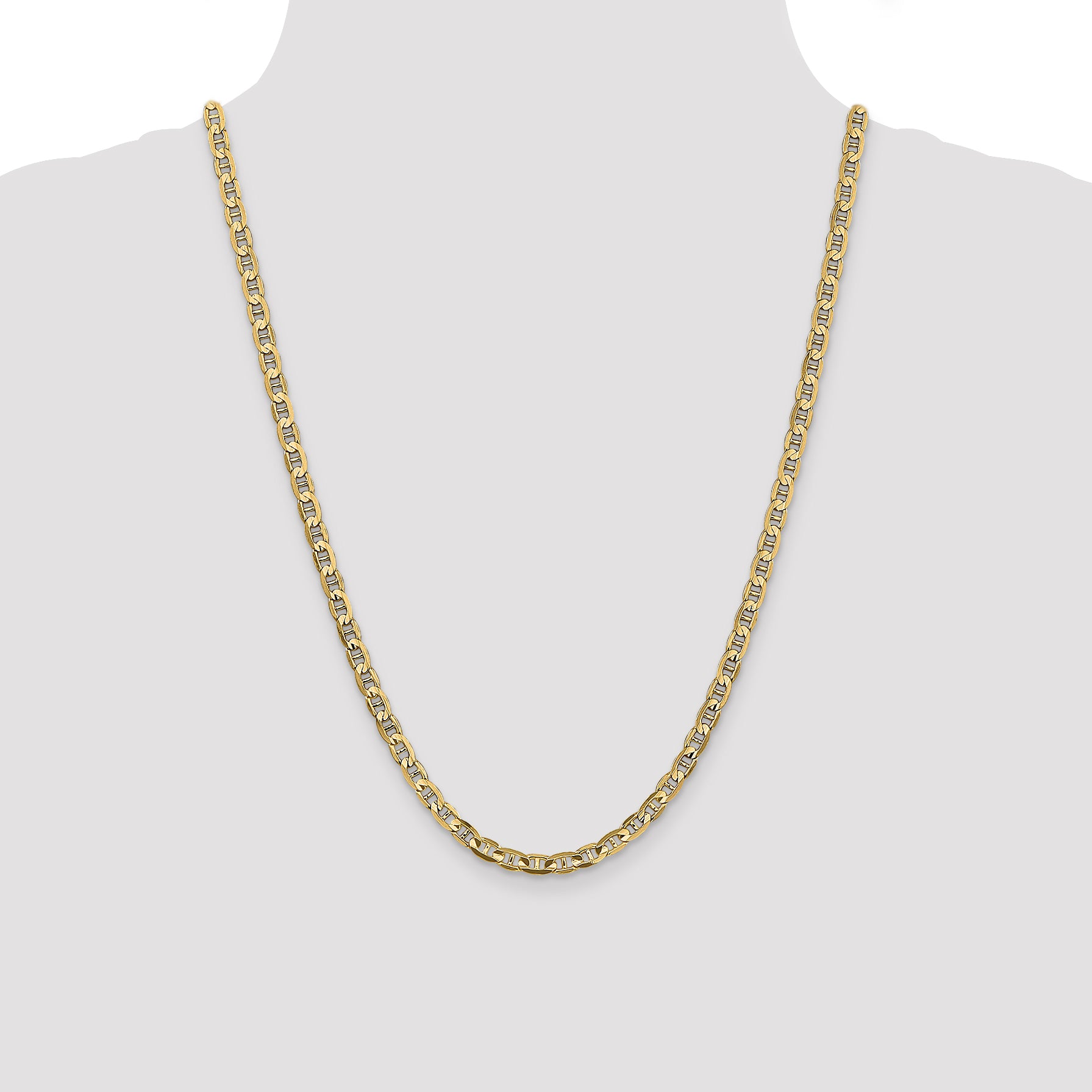 14K 4.5mm Concave Anchor Chain