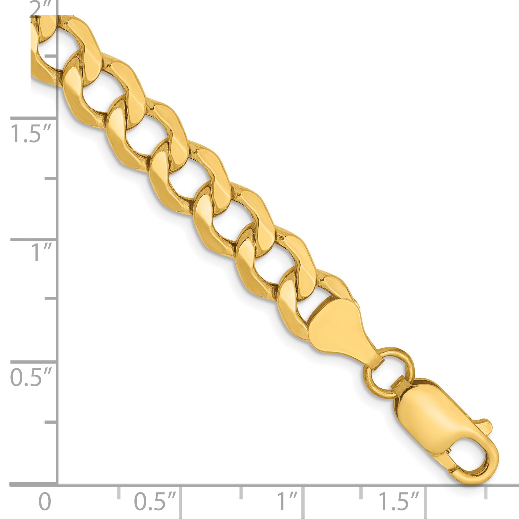 14K 7mm Semi-Solid Curb Link Chain