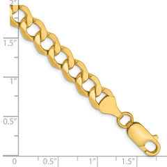 14K 7mm Semi-Solid Curb Link Chain