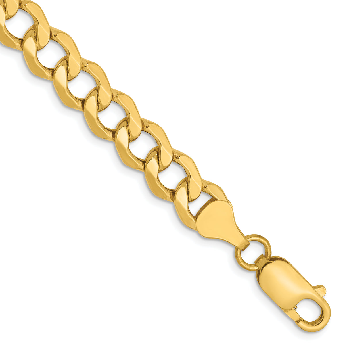 14K 7mm Semi-Solid Curb Link Chain