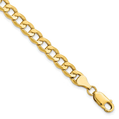 14K 7mm Semi-Solid Curb Link Chain