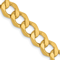 14K 7mm Semi-Solid Curb Link Chain