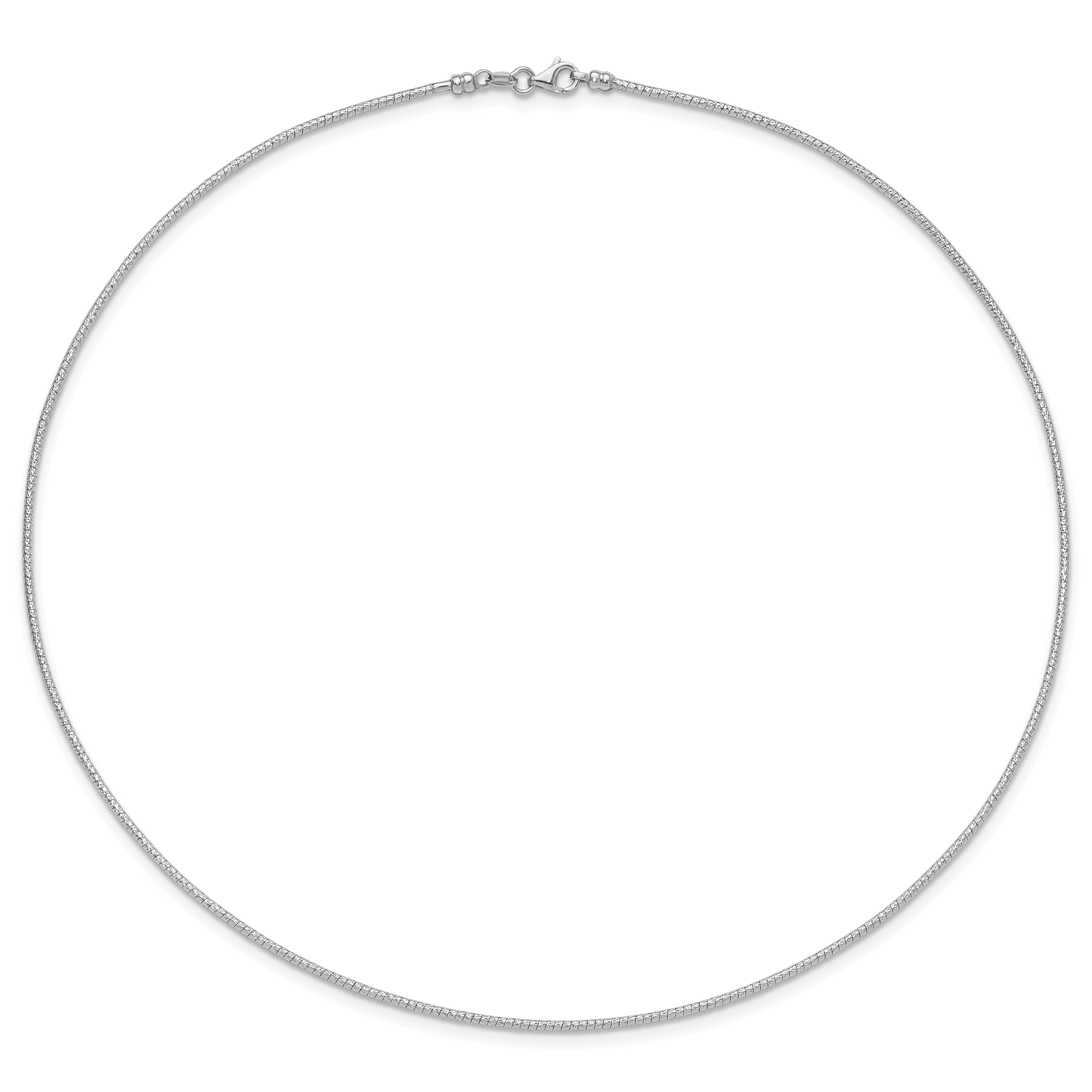 14K White 1.5mm D/C Neckwire Necklace