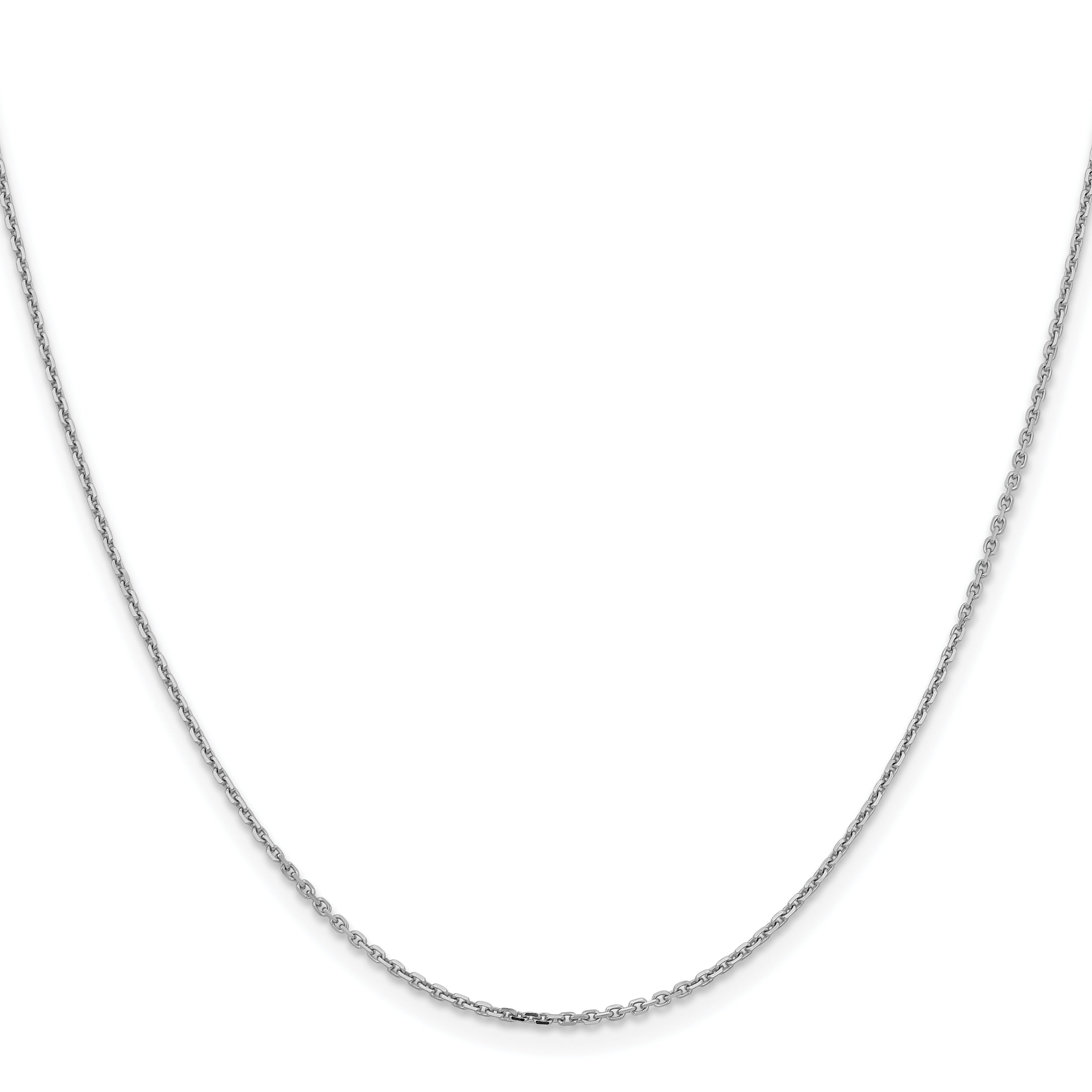 14K White Gold 1.4mm D/C Cable Chain