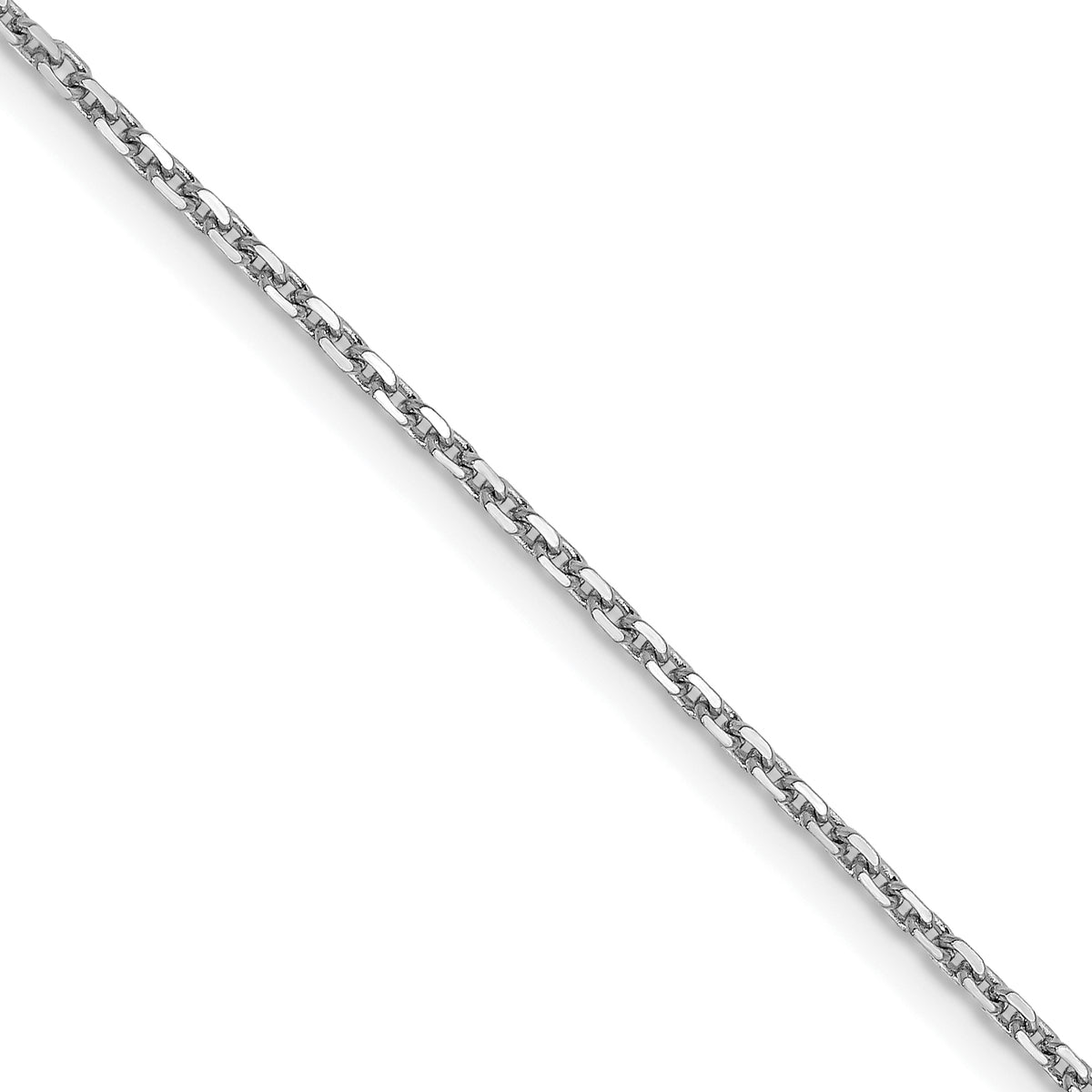 14K White Gold 1.4mm D/C Cable Chain