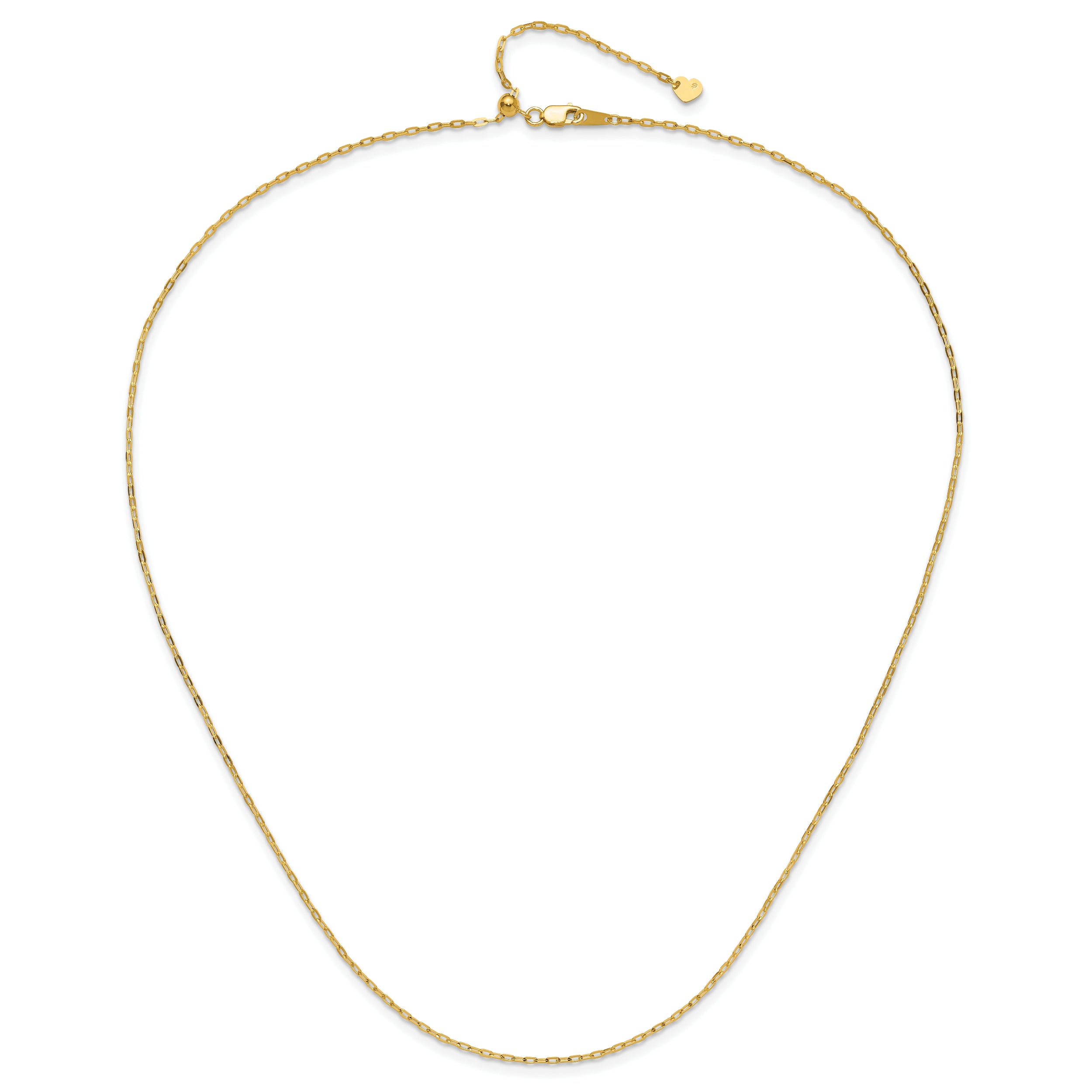 14K Adjustable 1.3mm Flat Cable Chain