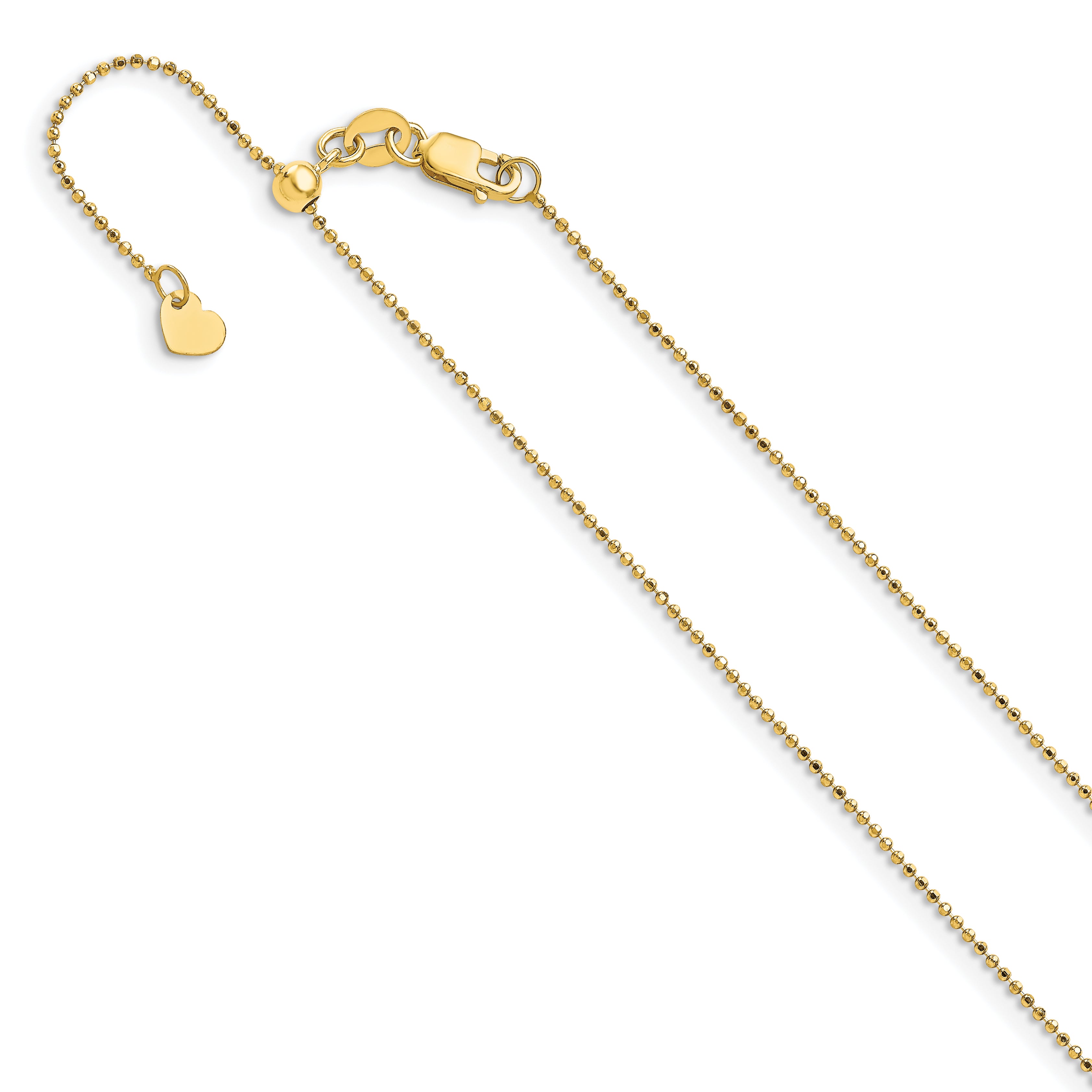 14K Adjustable 1mm Beaded Chain