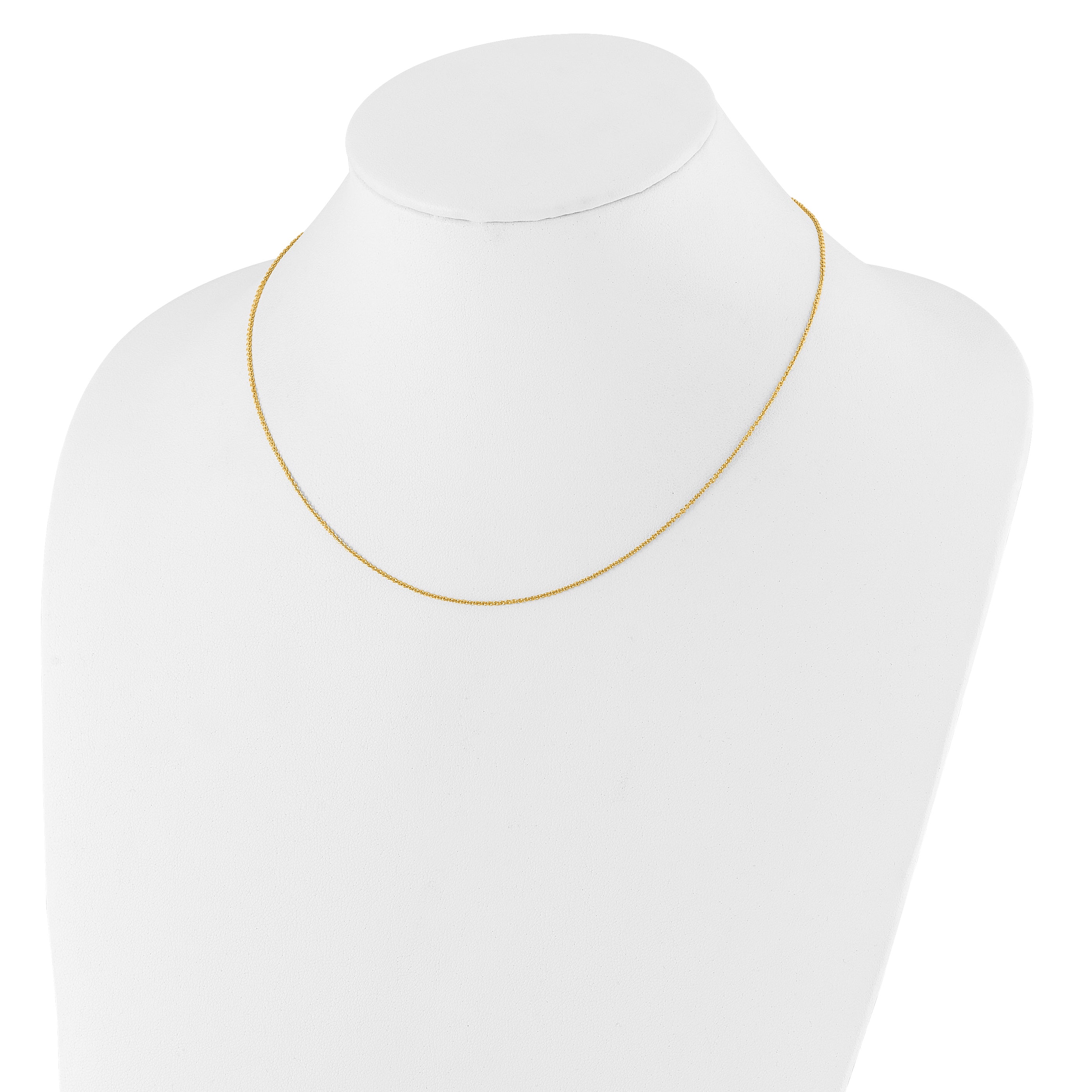 14k Yellow Gold 1.25mm Round Cable 1in+1in Adjustable Chain