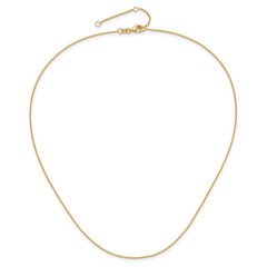 14k Yellow Gold 1.25mm Round Cable 1in+1in Adjustable Chain