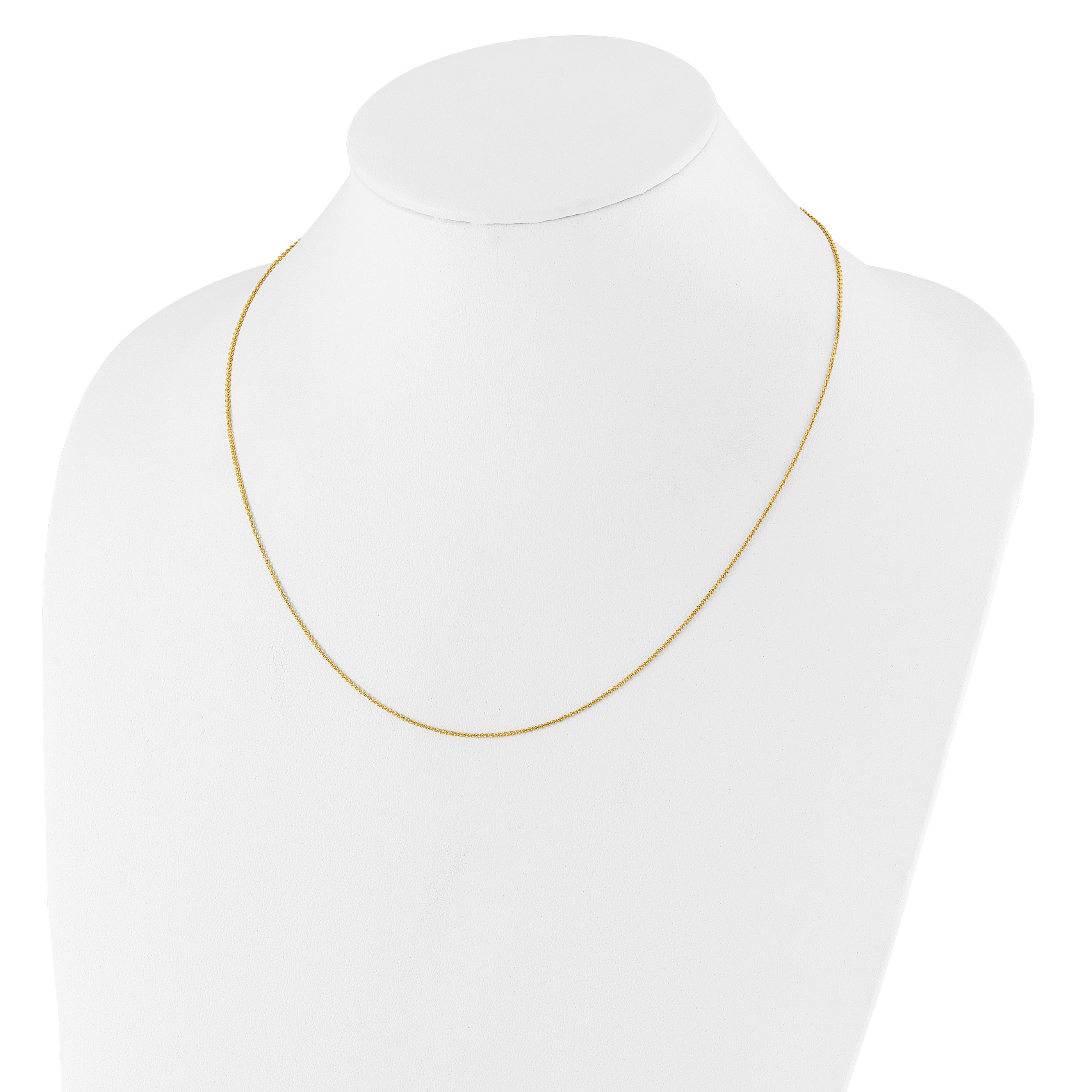 14k Yellow Gold 1.25mm Round Cable 1in+1in Adjustable Chain