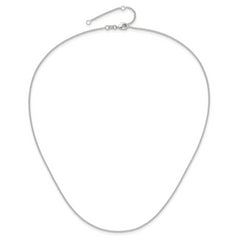 14k White Gold 1.4mm Round Cable 1in+1in Adjustable Chain