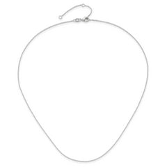 14k White Gold 1.1mm D/C Cable 1in+1in Adjustable Chain