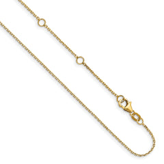 14k 1.1mm D/C Cable 2in+2in Adjustable Chain