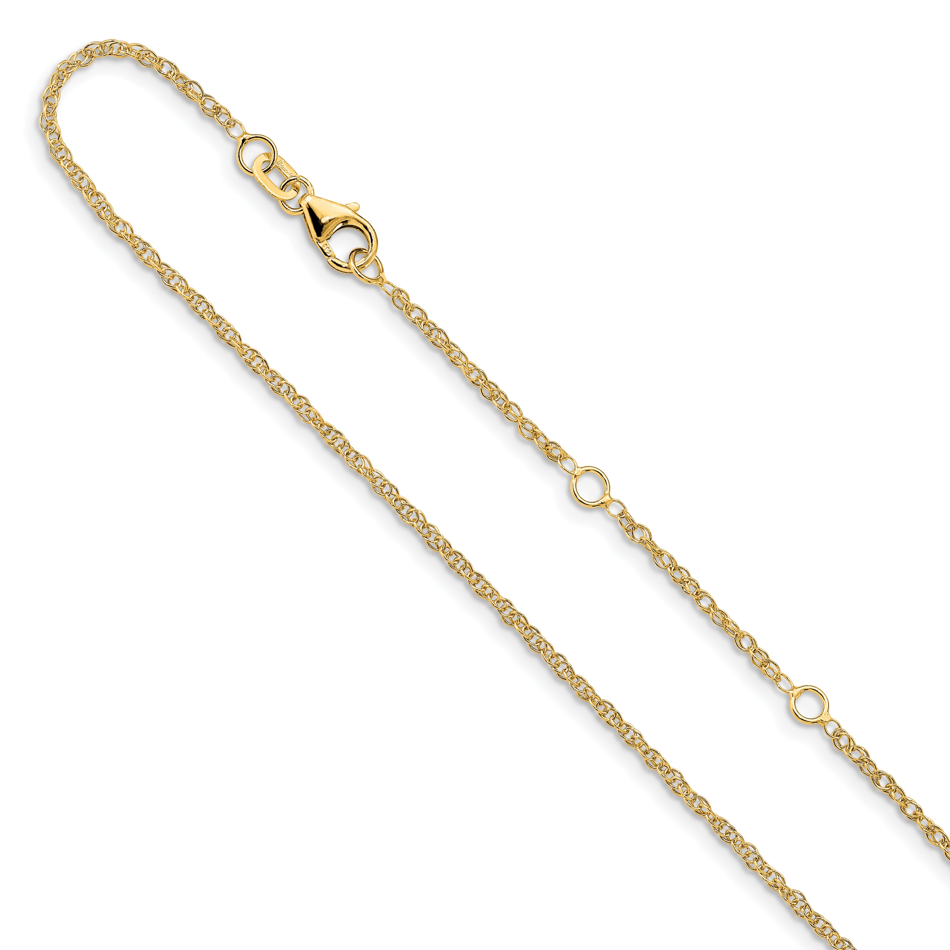 14k 1.5mm D/C Loose Rope 1in+1in Adjustable Chain