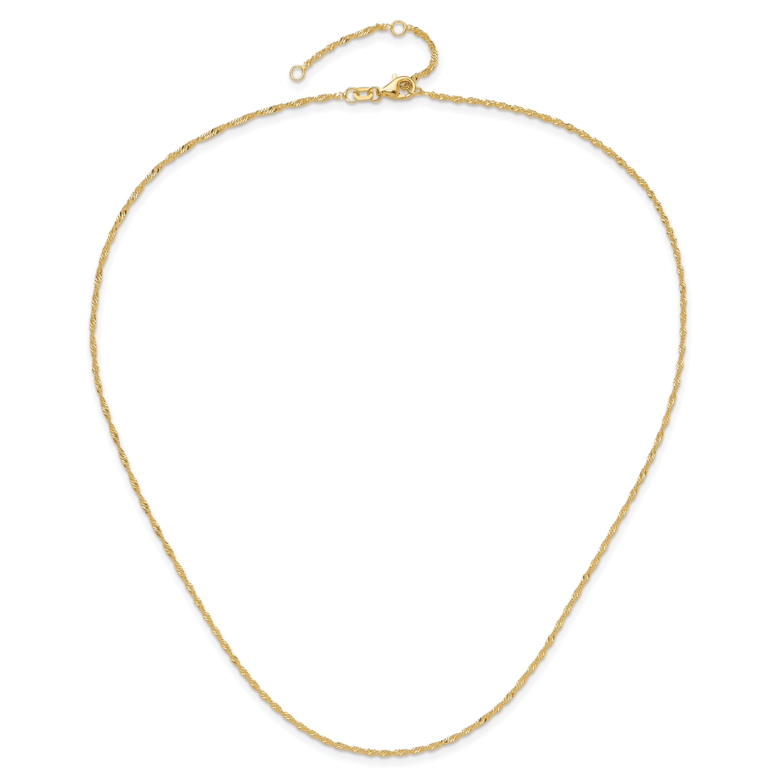 14K 1.5mm Singapore 1in+1in Adjustable Chain