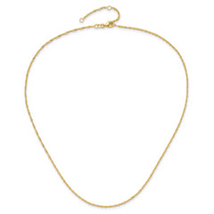 14K 1.5mm Singapore 1in+1in Adjustable Chain