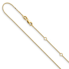 14K .7mm Box 1in+1in Adjustable Chain