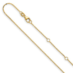 14k 1.2mm Flat Cable 1in+1in Adjustable Chain