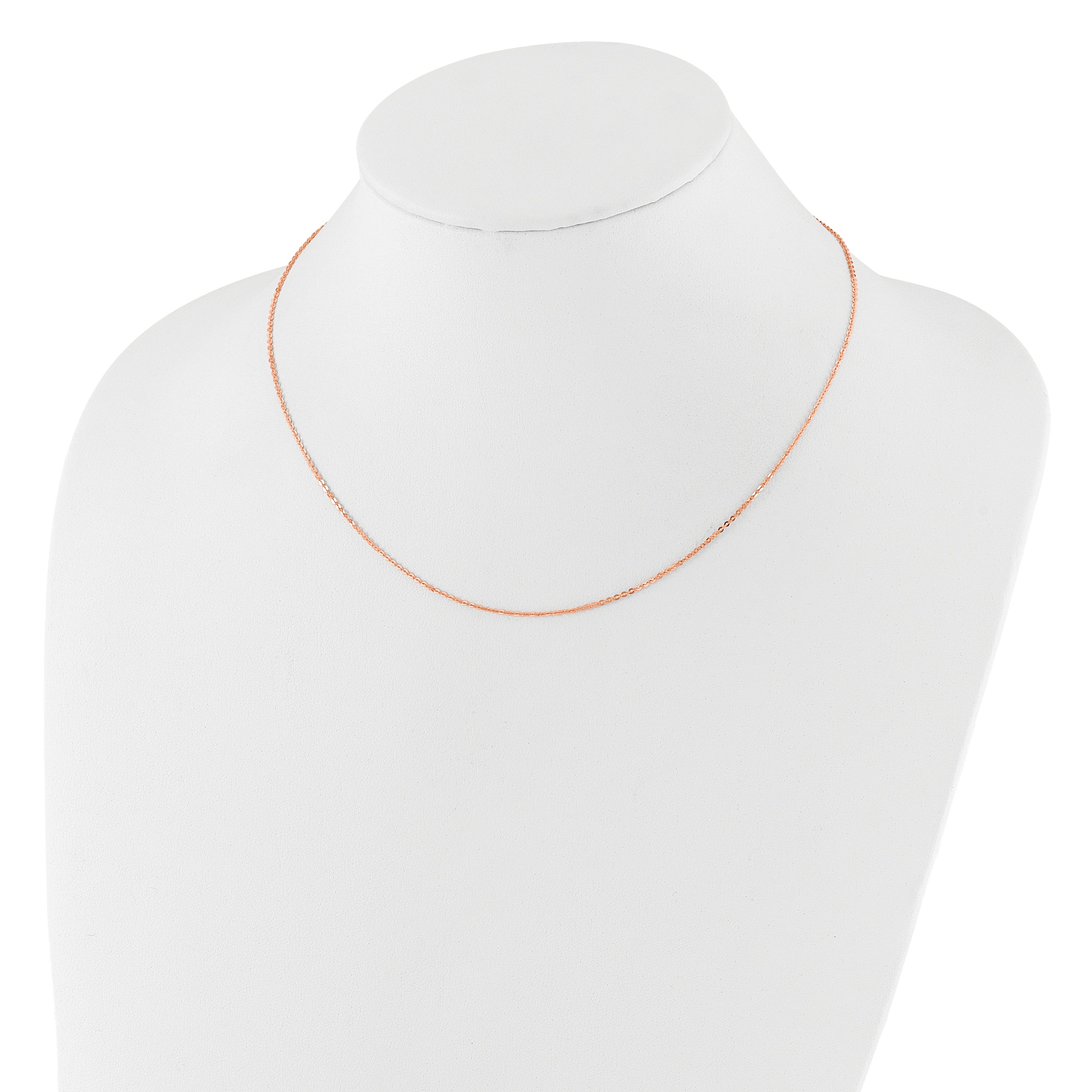 14k Rose Gold 1.2mm Flat Cable 1in+1in Adjustable Chain