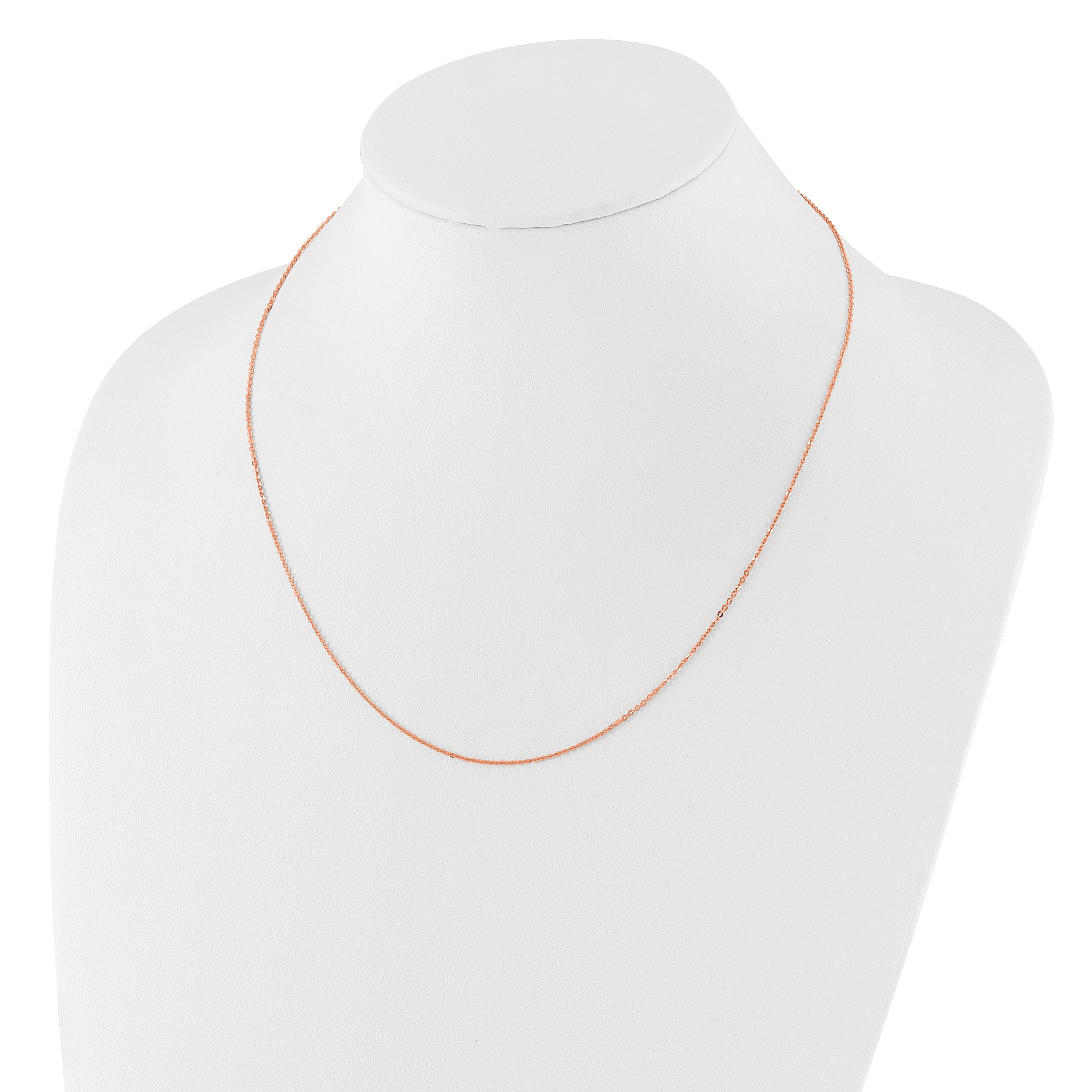 14k Rose Gold 1.2mm Flat Cable 1in+1in Adjustable Chain