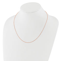 14k Rose Gold 1.2mm Flat Cable 1in+1in Adjustable Chain