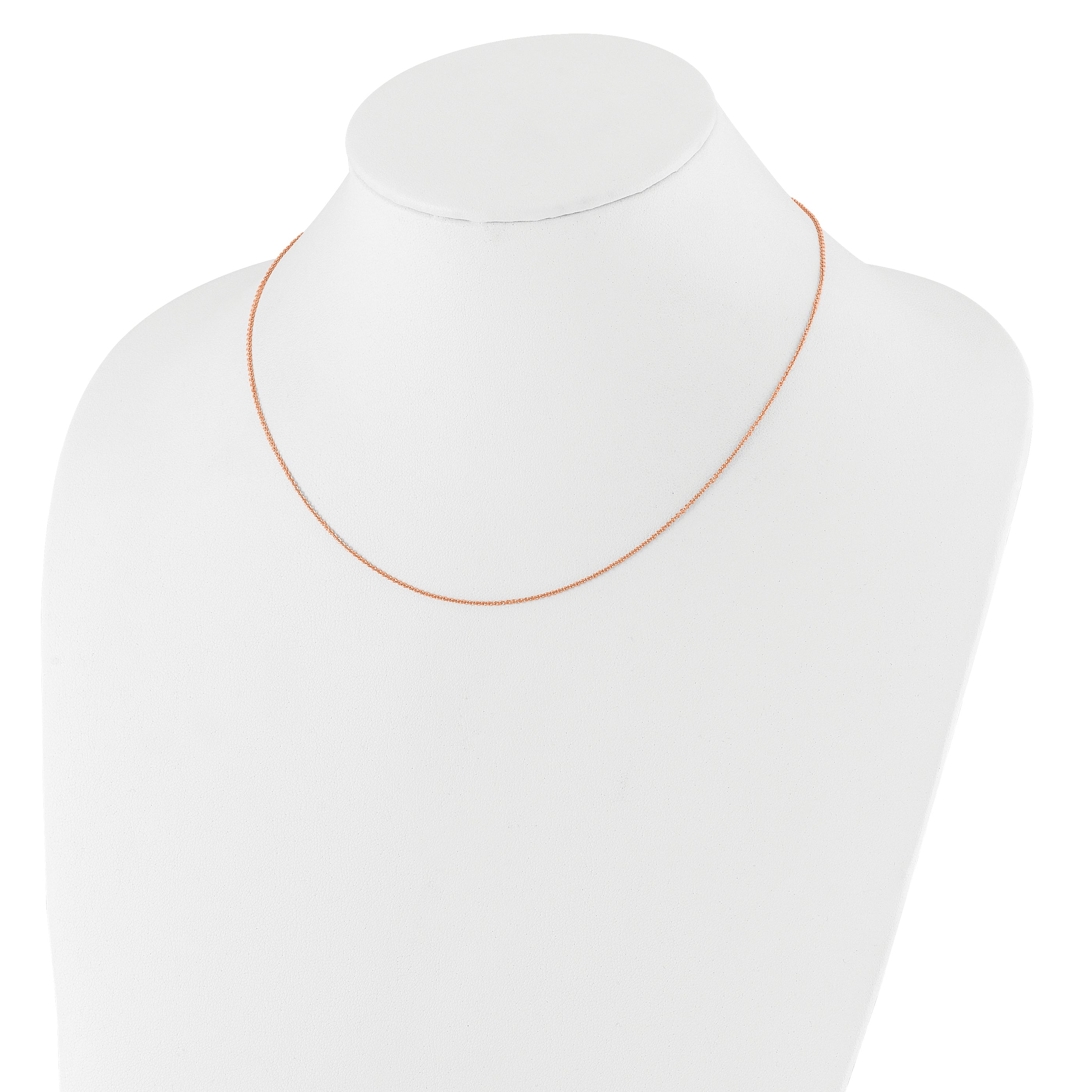 14k Rose Gold 1.25mm Round Cable 1in+1in Adjustable Chain