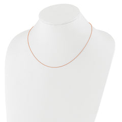 14k Rose Gold 1.25mm Round Cable 1in+1in Adjustable Chain