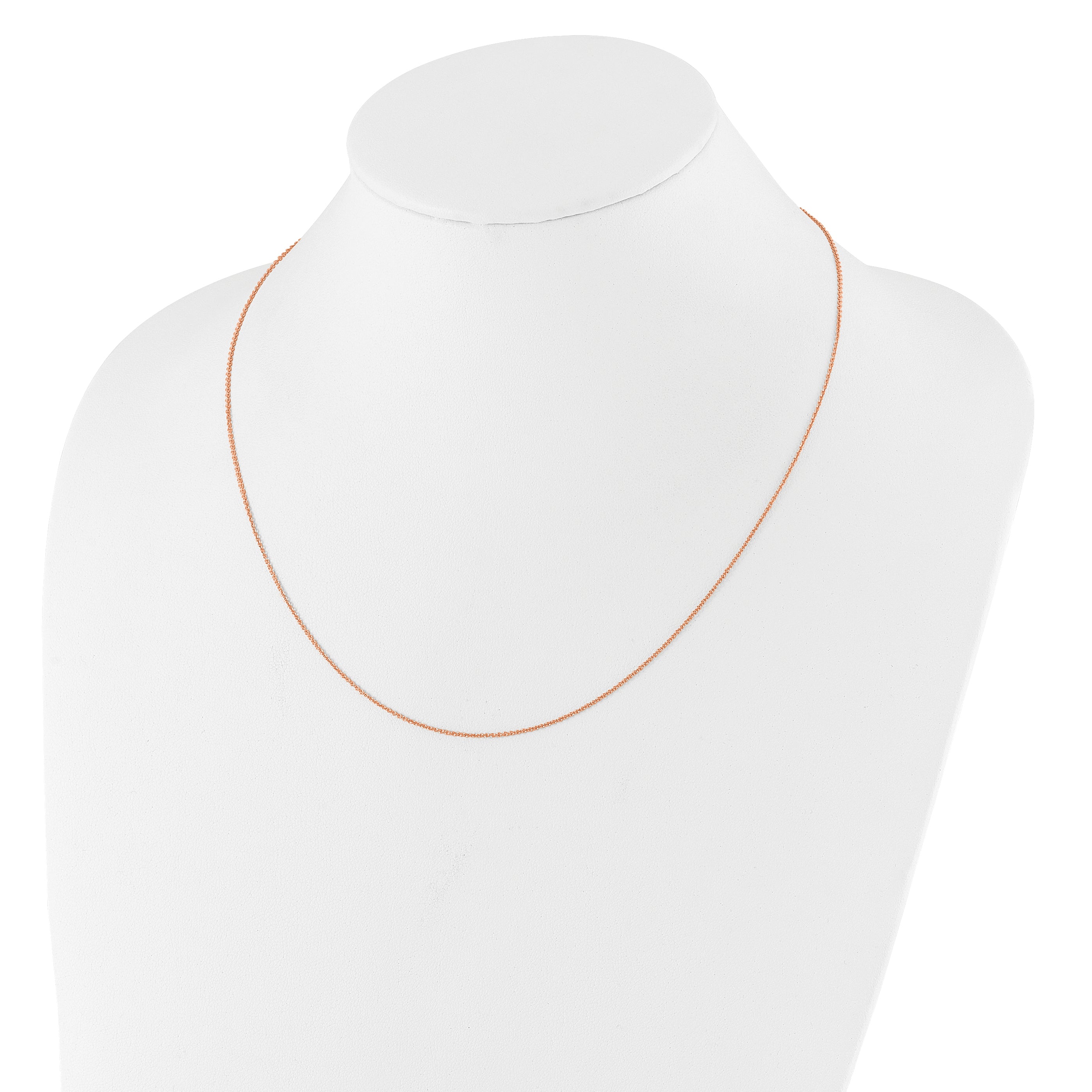 14k Rose Gold 1.25mm Round Cable 1in+1in Adjustable Chain