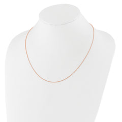 14k Rose Gold 1.25mm Round Cable 1in+1in Adjustable Chain