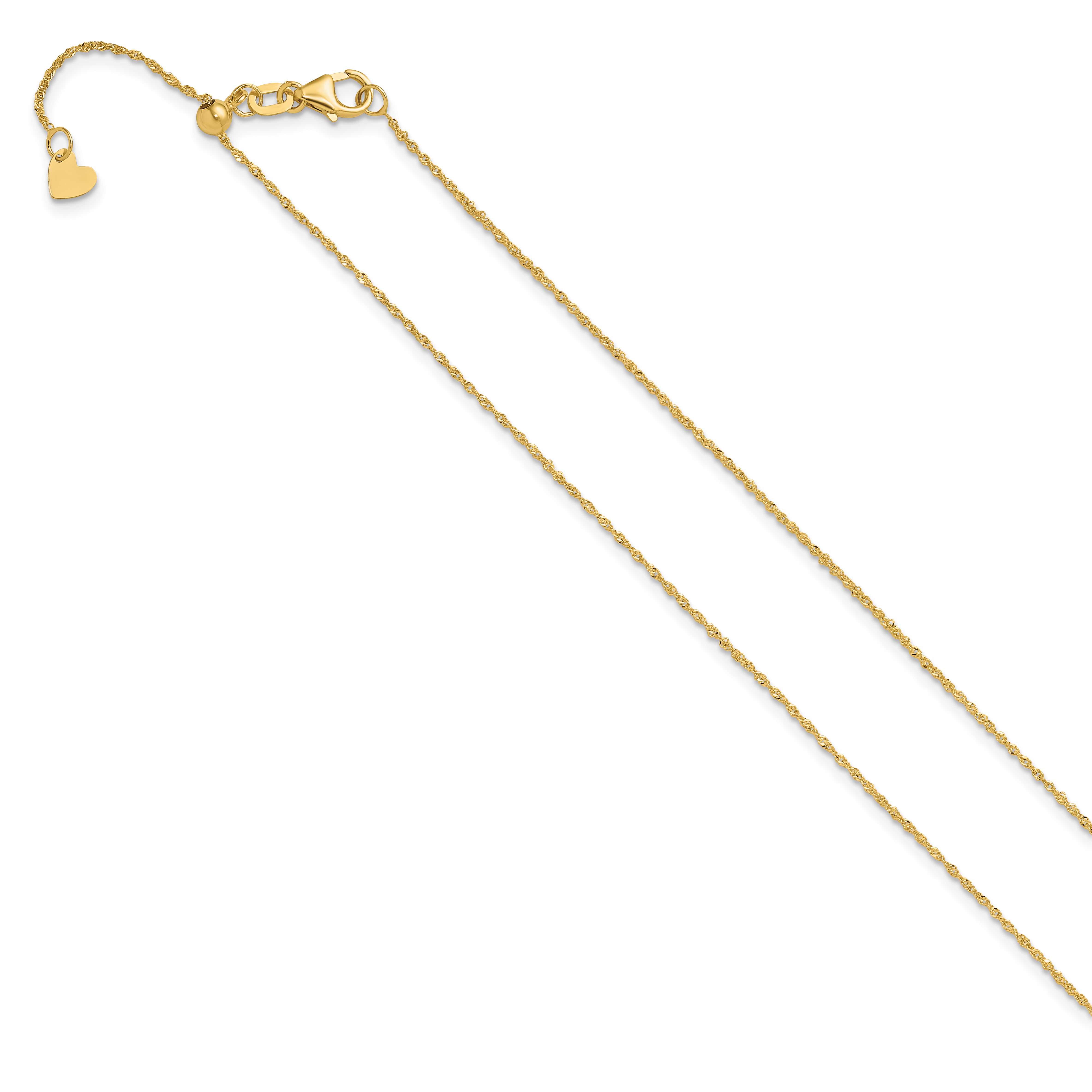 14K Adjustable .95mm Sparkle Singapore Chain