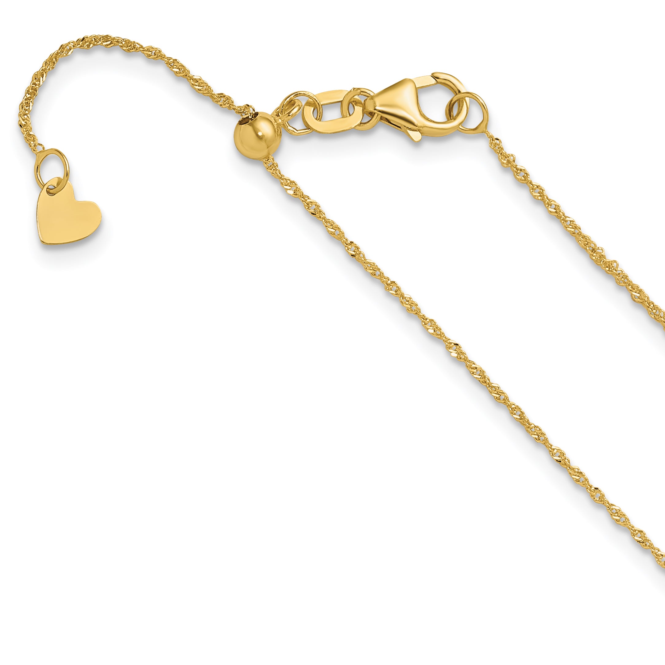 14K Adjustable .95mm Sparkle Singapore Chain