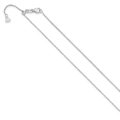 14K White Gold Adjustable .95mm Sparkle Singapore Chain