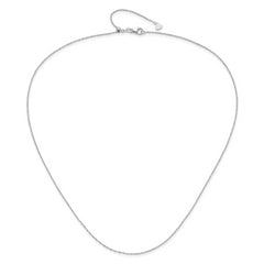 14K White Gold Adjustable .95mm Sparkle Singapore Chain