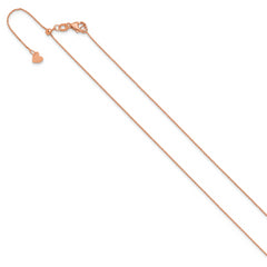 14K Rose Gold Adjustable  1mm D/C Cable Chain