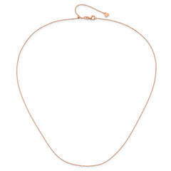 14K Rose Gold Adjustable  1mm D/C Cable Chain