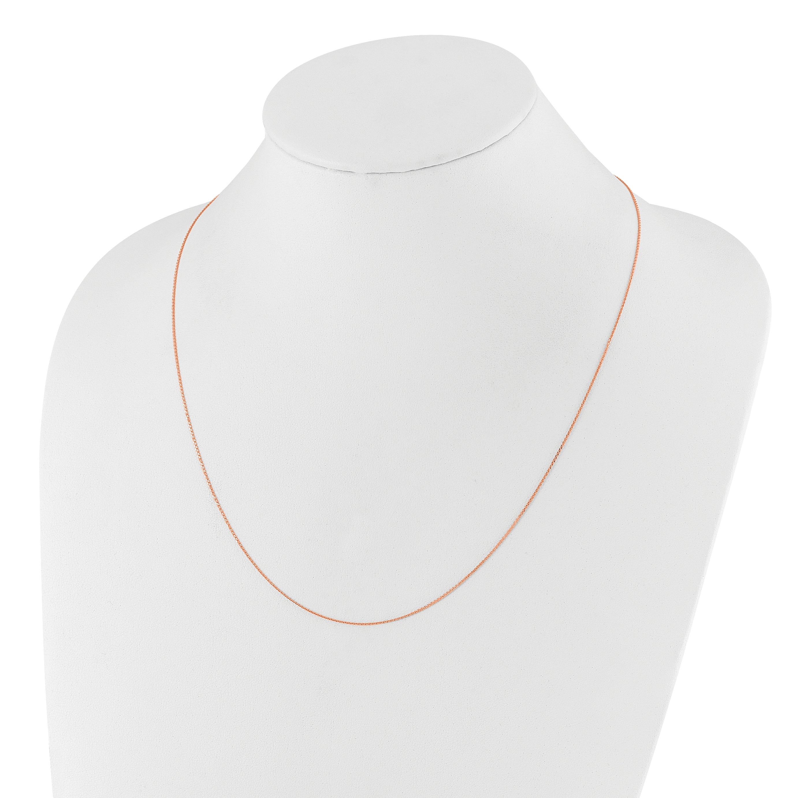 14K Rose Gold Adjustable  1mm D/C Cable Chain