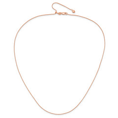 14K Rose Gold Adjustable .85mm Wheat Chain