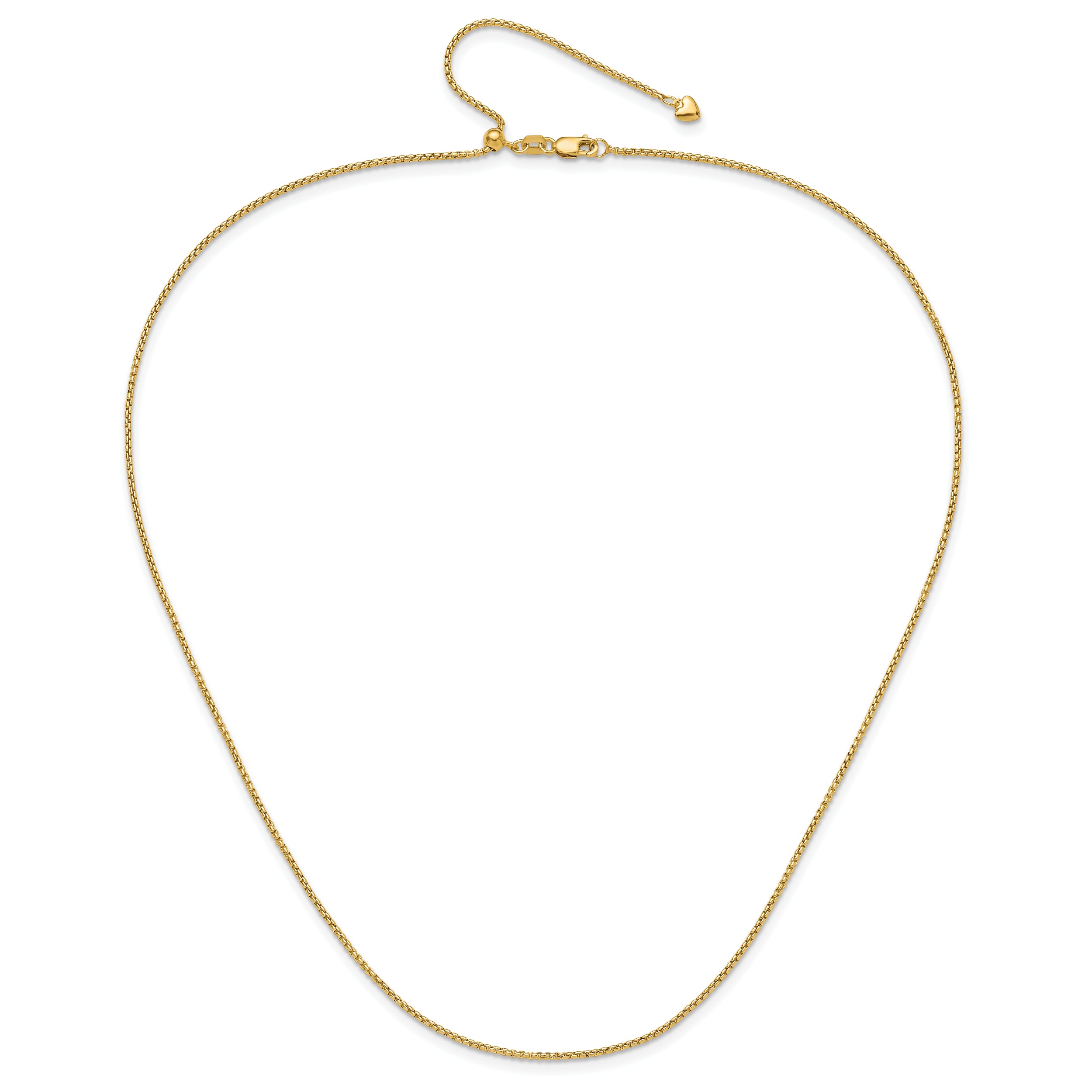 14K Adjustable 1.35mm  Round Box Chain