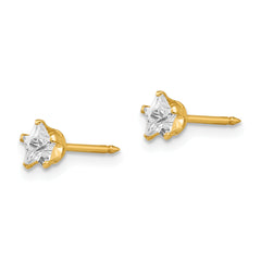 14K Gold Star Stud Earrings with Sparkling Cubic Zirconia – Elegant & Petite