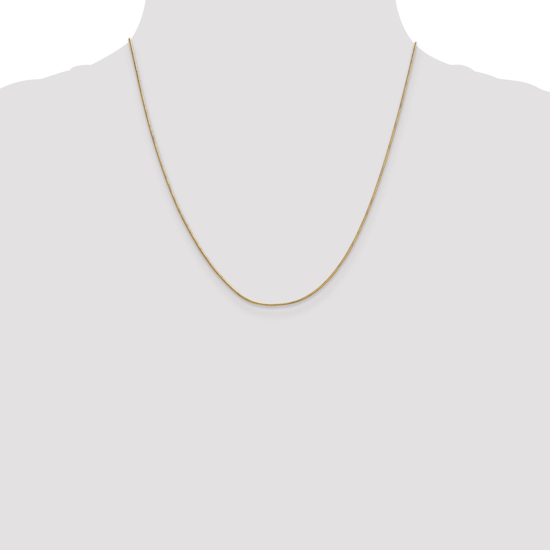 14K .9mm Round Snake Chain