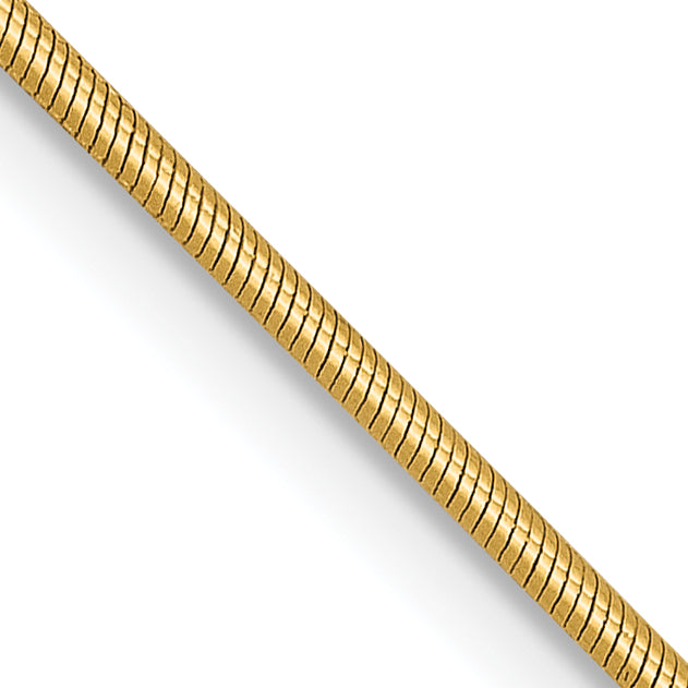 14K .9mm Round Snake Chain