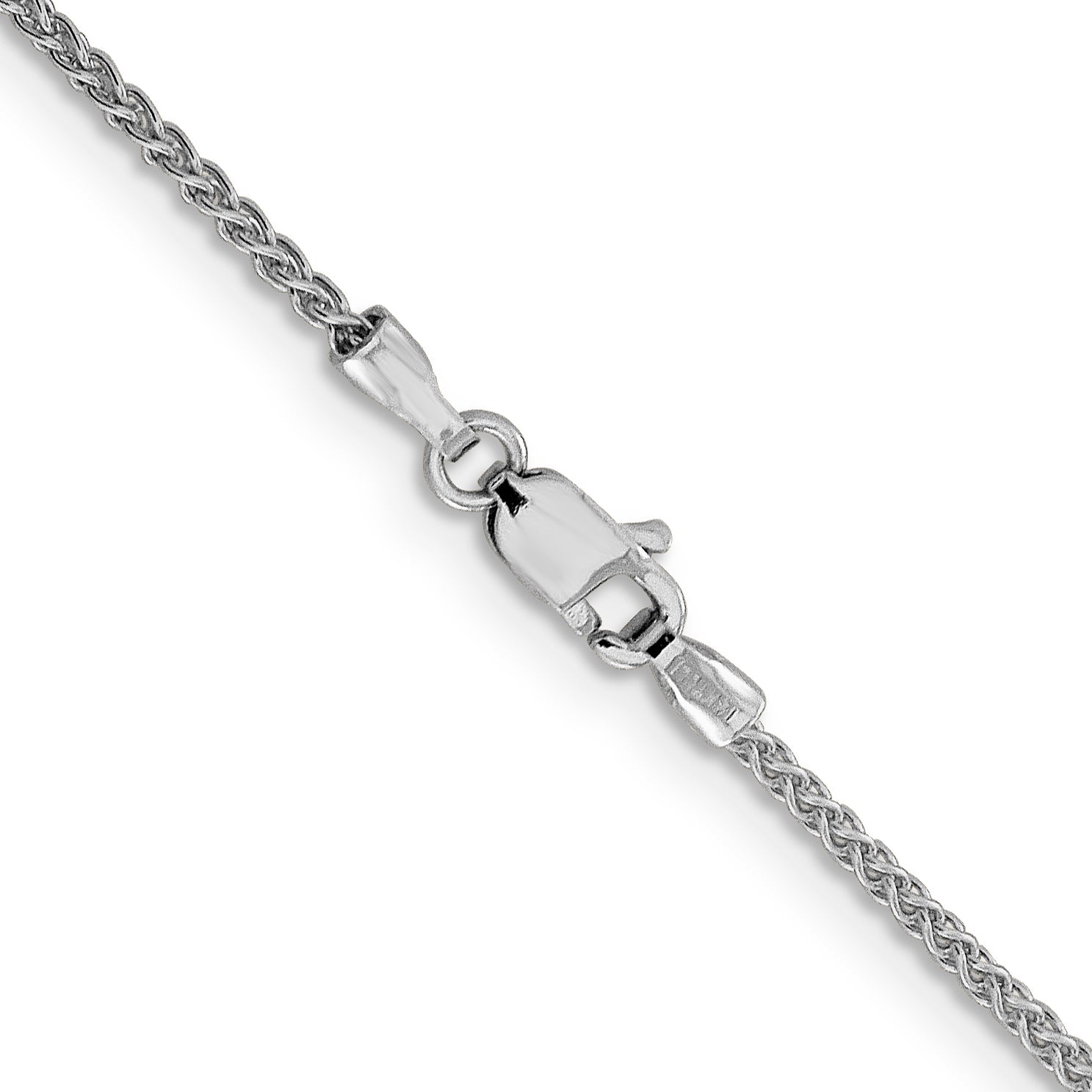 14K White Gold 1.5mm Spiga (Wheat) Chain