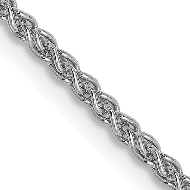 14K White Gold 1.5mm Spiga (Wheat) Chain