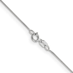 14K White Gold .5mm Baby Box with Spring Ring Clasp Chain