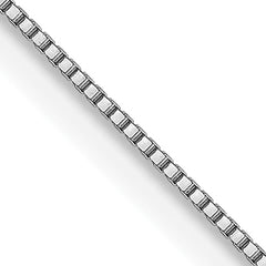 14K White Gold .5mm Baby Box with Spring Ring Clasp Chain