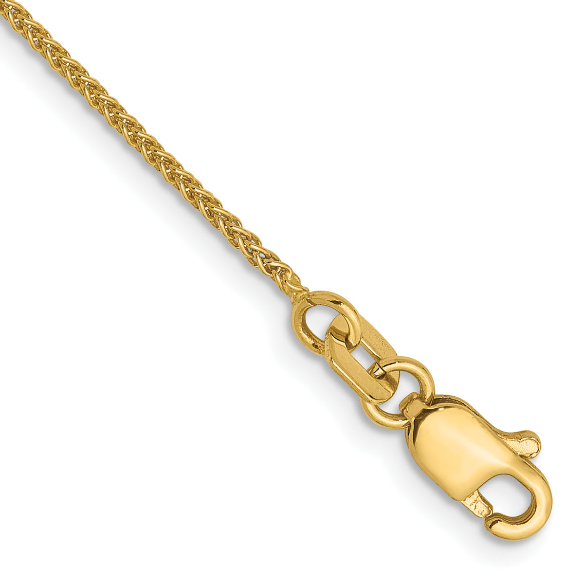 14K 1mm Spiga (Wheat) Chain Anklet