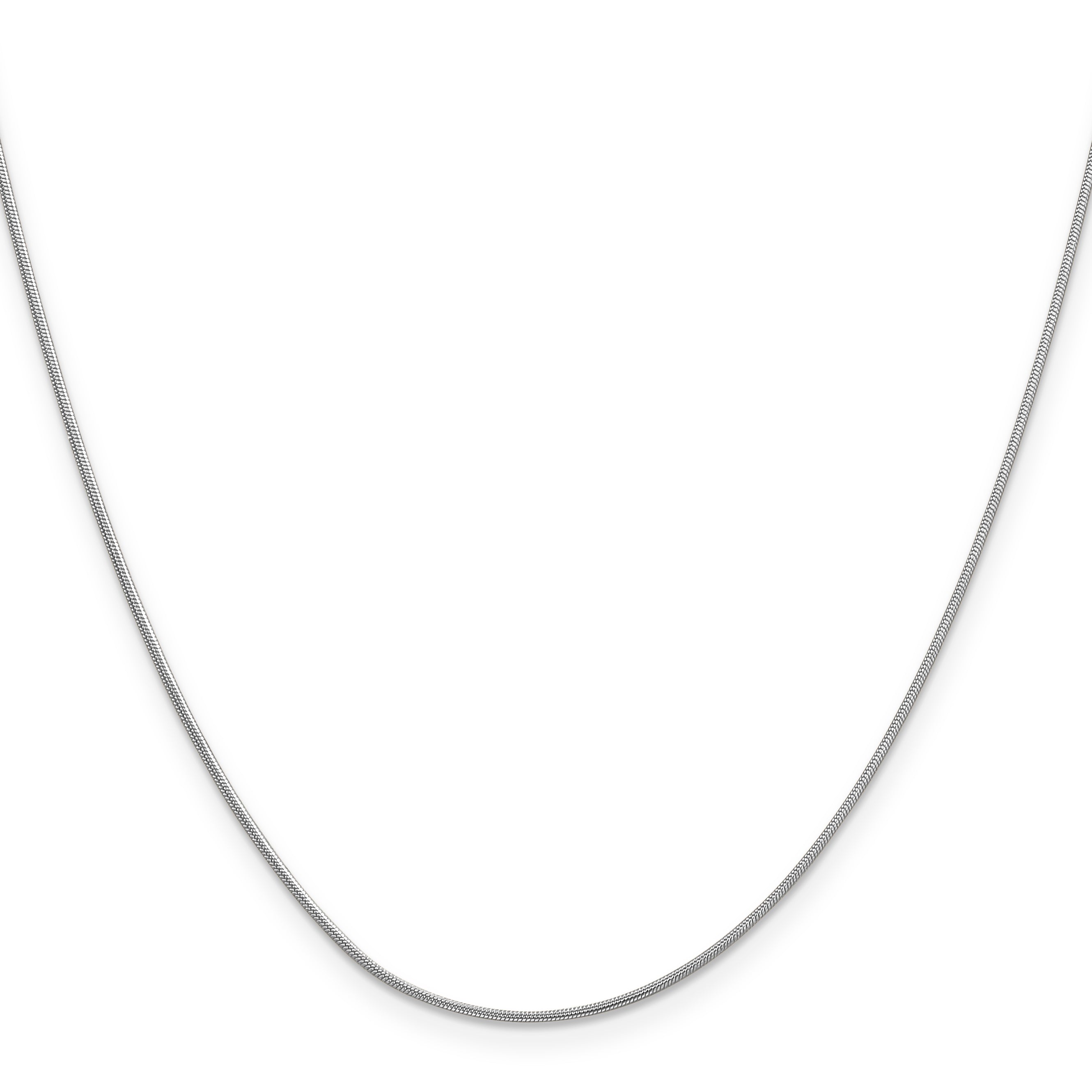 14K White Gold .9mm Round Snake Chain